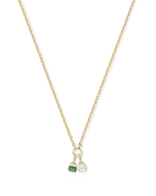 March: Blue Topaz Charm on Carrier Chain
