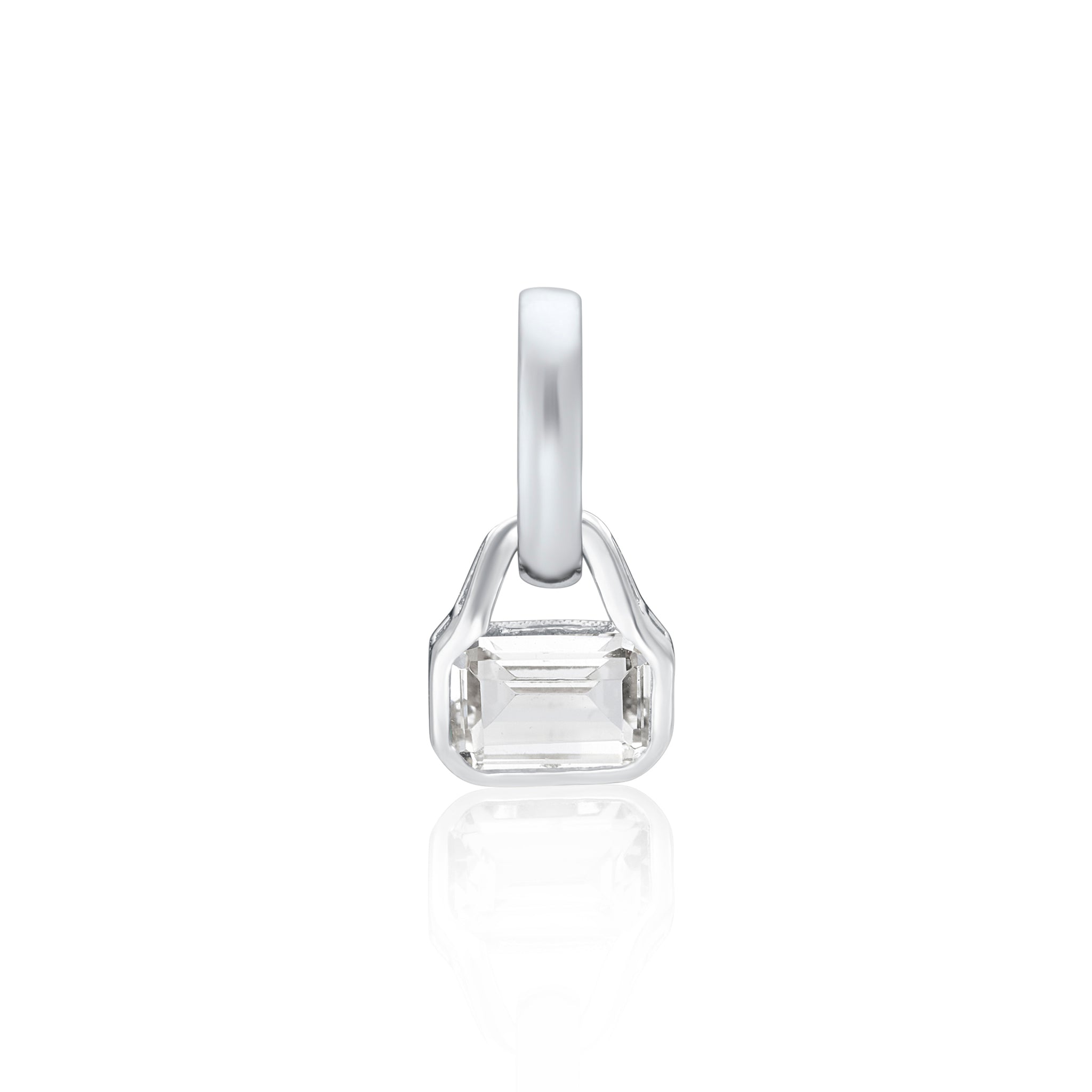 April: White Topaz Charm