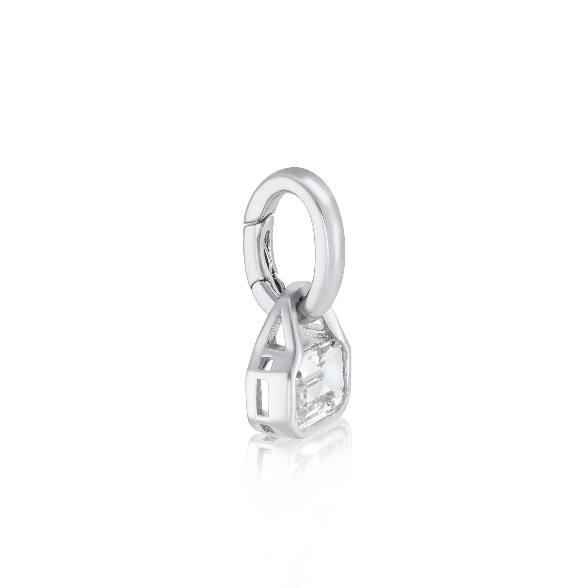 April: White Topaz Charm
