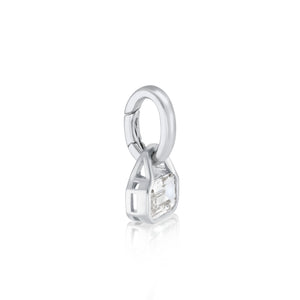 April: White Topaz Charm