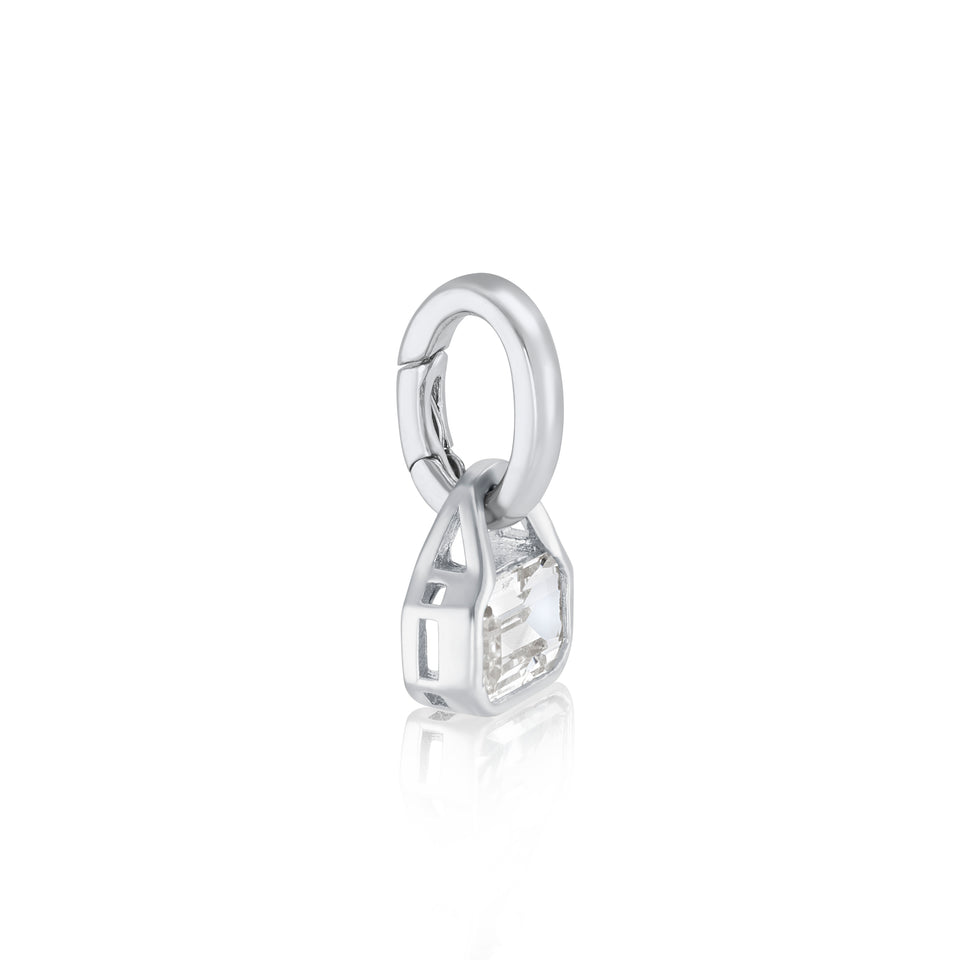 April: White Topaz Charm