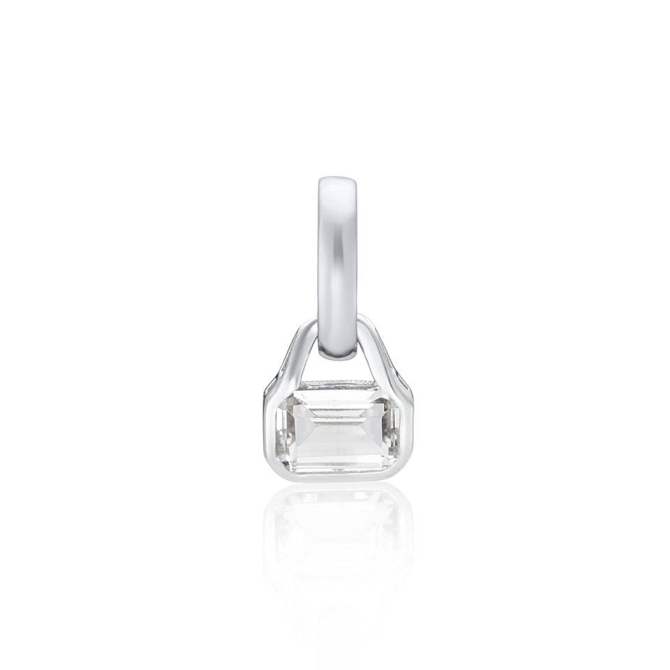 April: White Topaz Charm