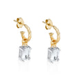 Emerald Cut Charms on Twisted Hoops