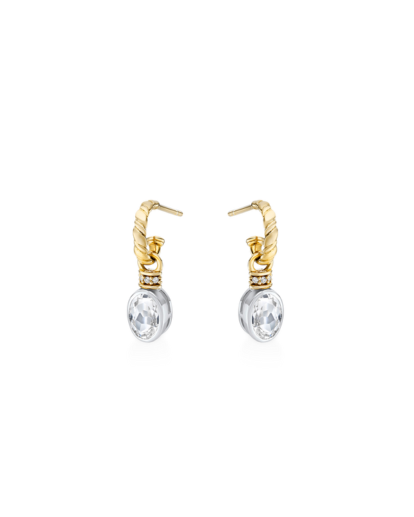 Oval Cut Charms on Twisted Hoops