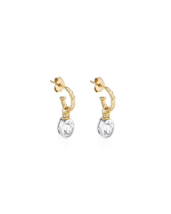Oval Cut Charms on Twisted Hoops