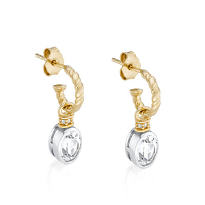 Oval Cut Charms on Twisted Hoops