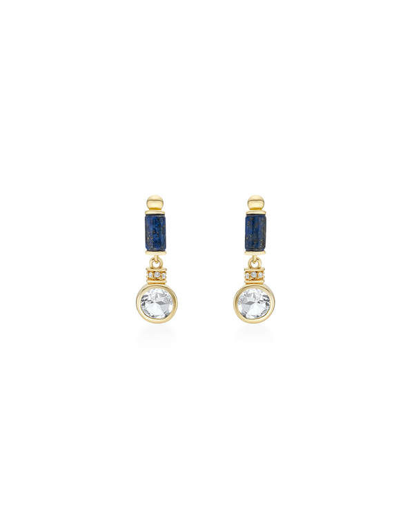Column Round Drop Earrings