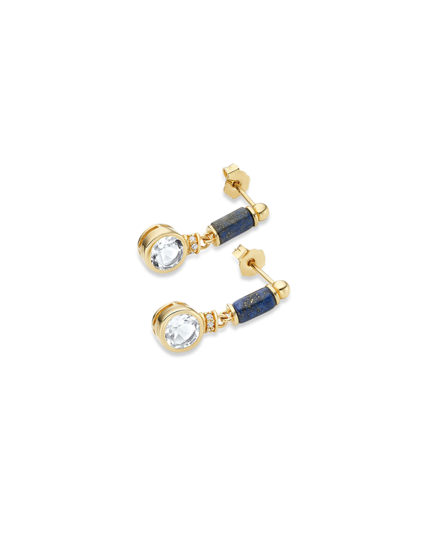 Column Round Drop Earrings