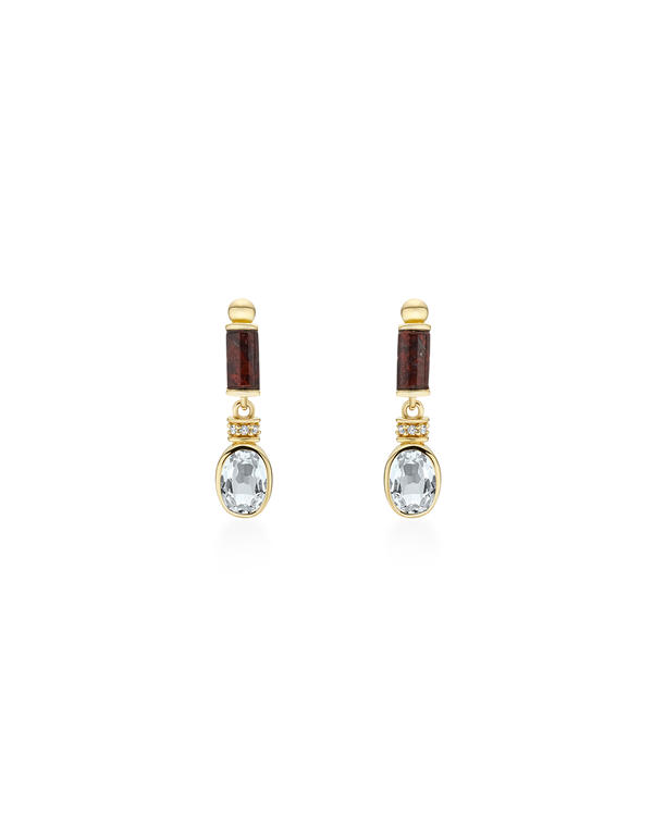 Column Oval Drop Earrings