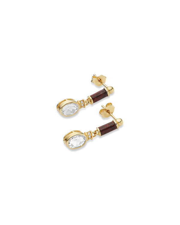 Column Oval Drop Earrings