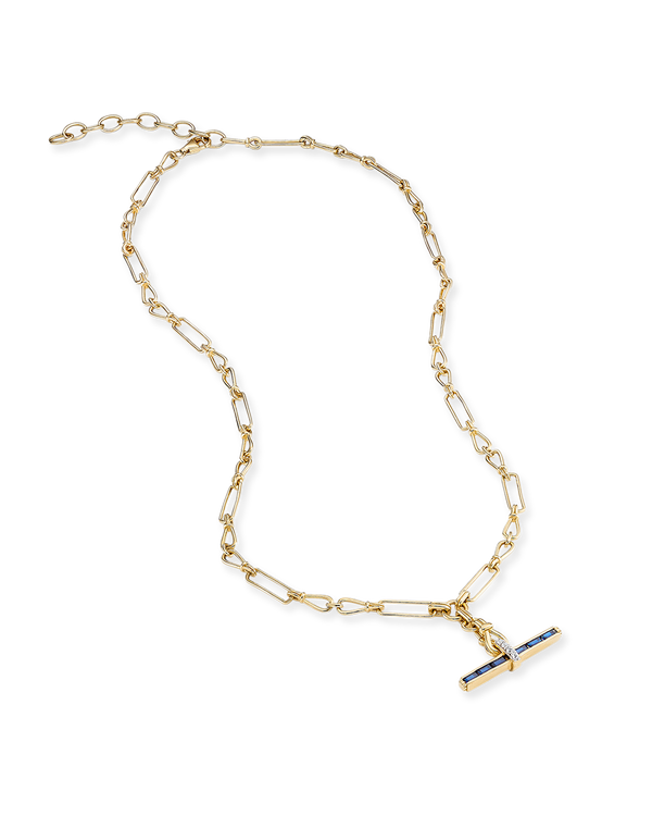 Jeane T-Bar Necklace on Heavy Chain
