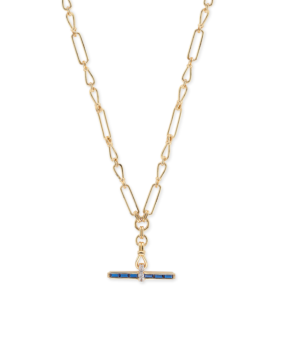 Jeane T-Bar Necklace on Heavy Chain