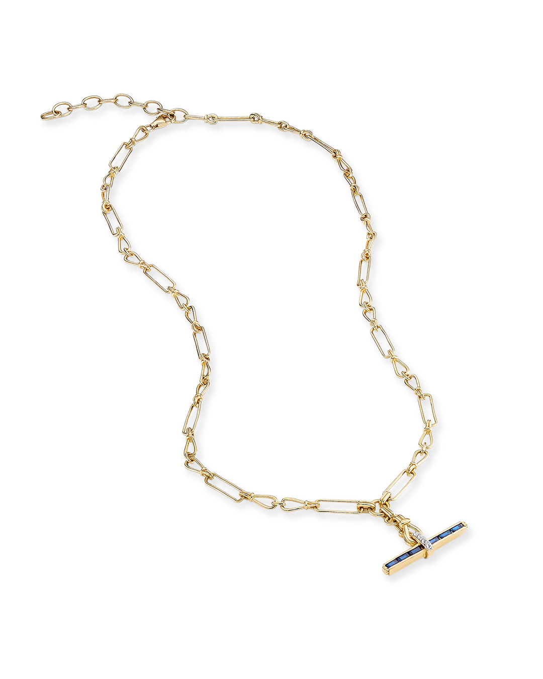 Jeane T-Bar Necklace on Heavy Chain