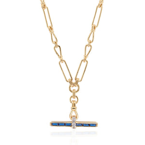Jeane T-Bar Necklace on Heavy Chain