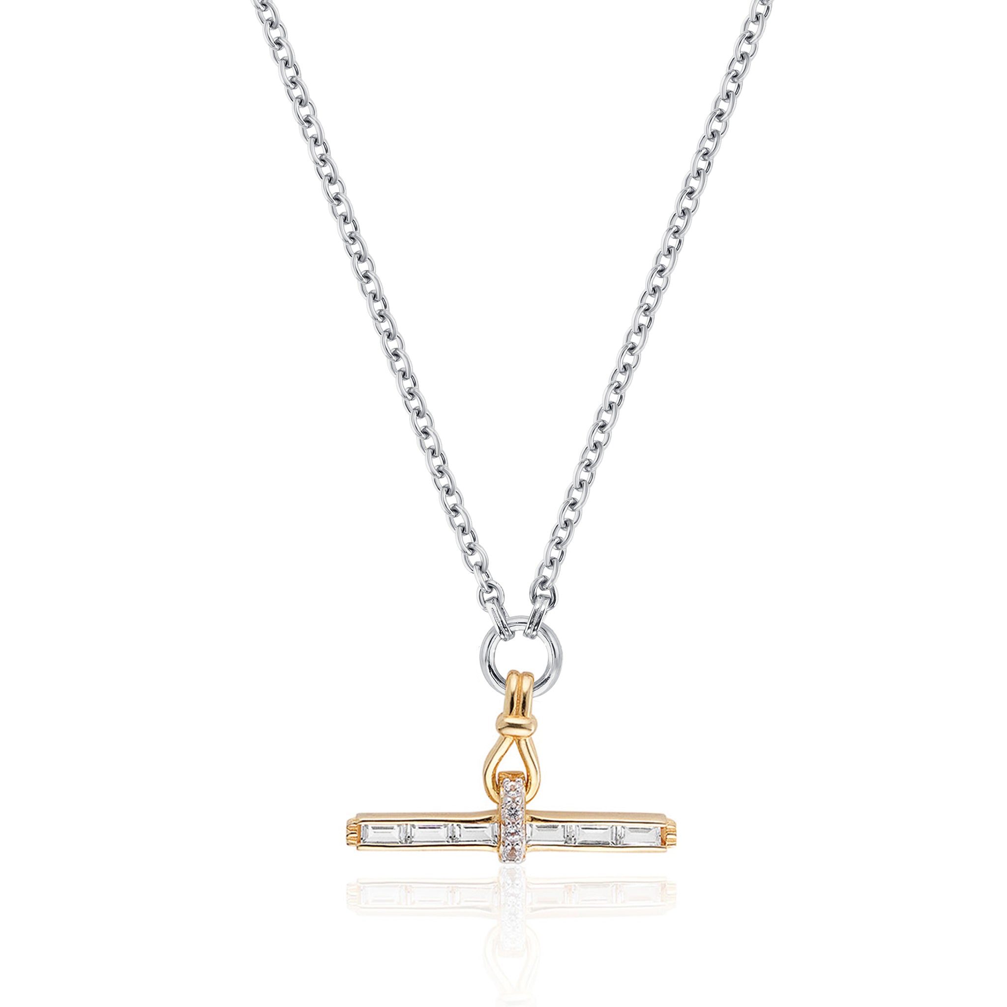 Jeane T-Bar Necklace on Belcher Chain