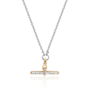 Jeane T-Bar Necklace on Belcher Chain