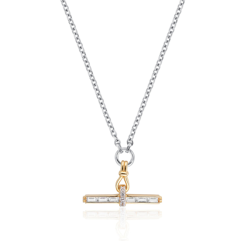 Jeane T-Bar Necklace on Belcher Chain