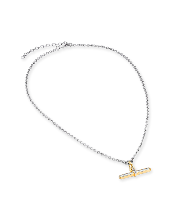 Jeane T-Bar Necklace on Belcher Chain