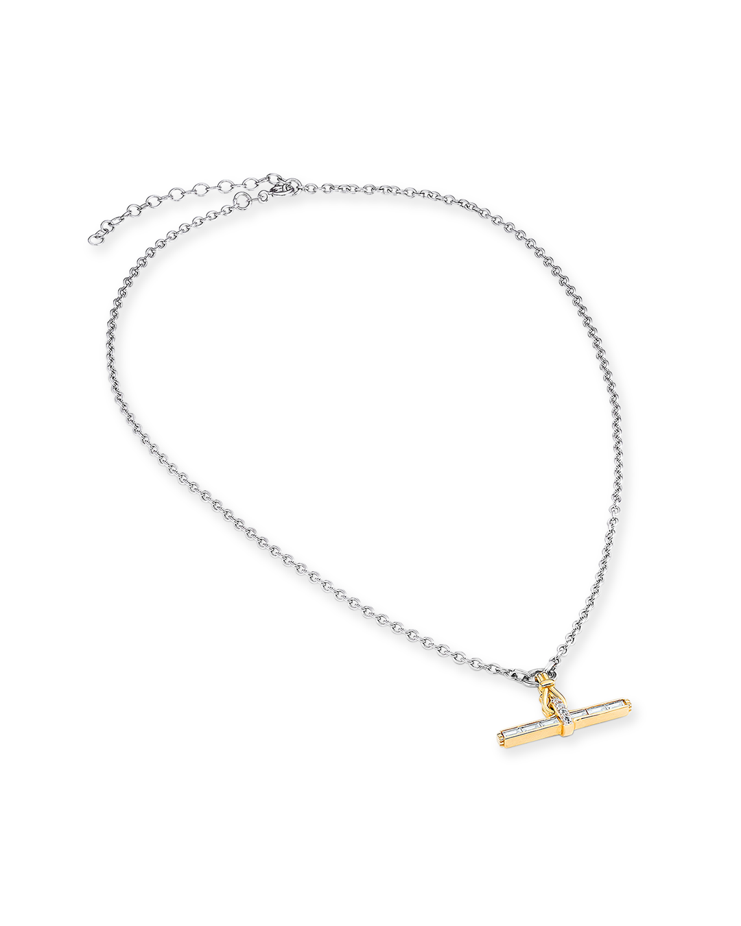 Jeane T-Bar Necklace on Belcher Chain