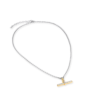 Jeane T-Bar Necklace on Belcher Chain