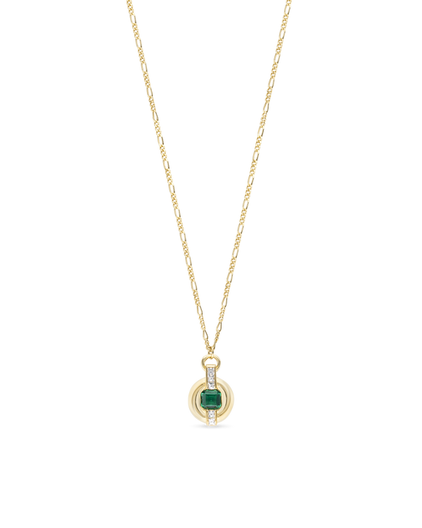 Liberty Exclusive Green Stone Circle Pendant Necklace