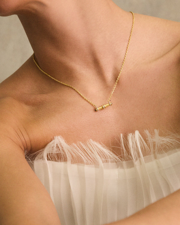 Elin T-Bar White Topaz Necklace