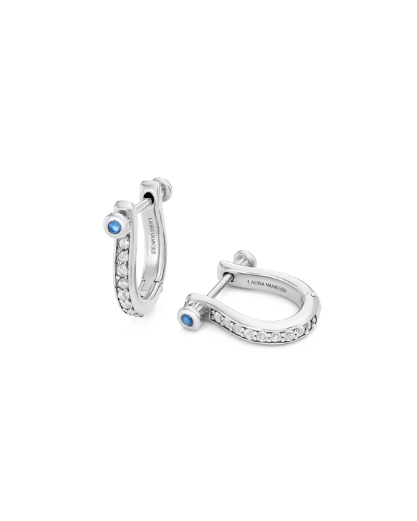 Cora White Topaz Hoop Earrings