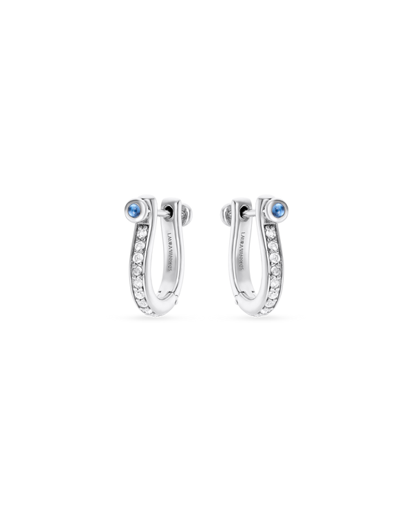 Cora White Topaz Hoop Earrings
