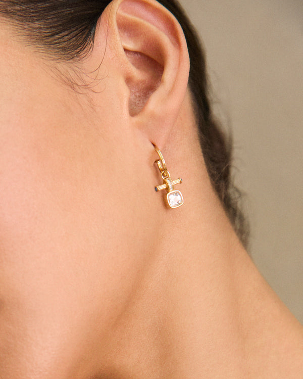 Rosaline White Topaz Hoop Earrings