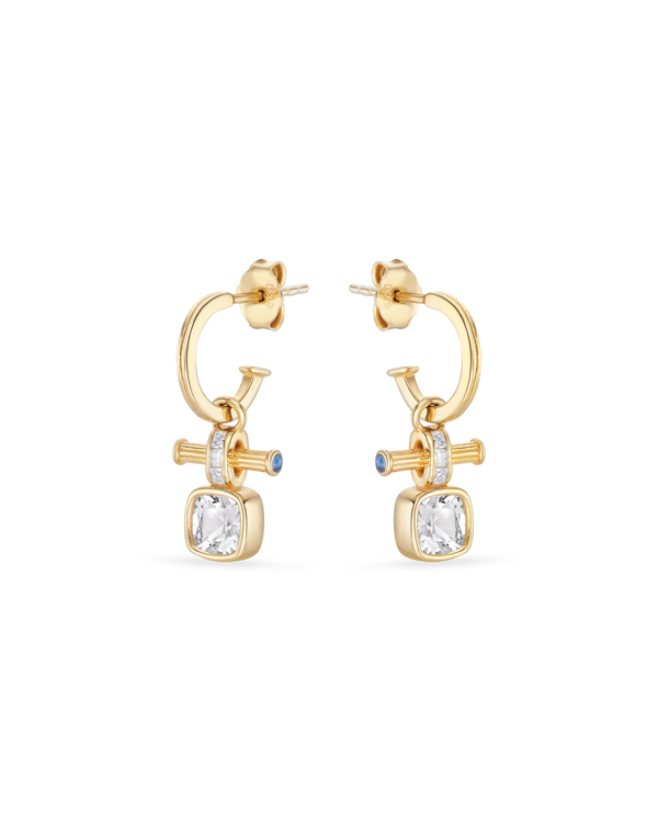 Rosaline White Topaz Hoop Earrings