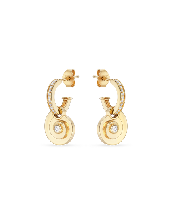 Edith White Topaz Hoop Earrings