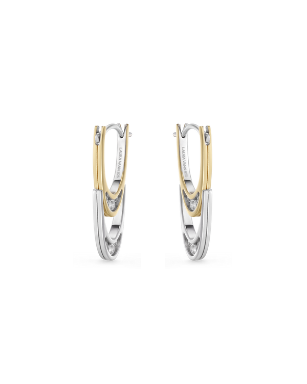 Curtains Double Drop Hoop Earrings