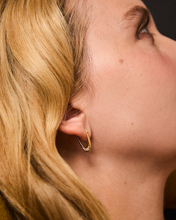Curtains Gold Hoop Earrings
