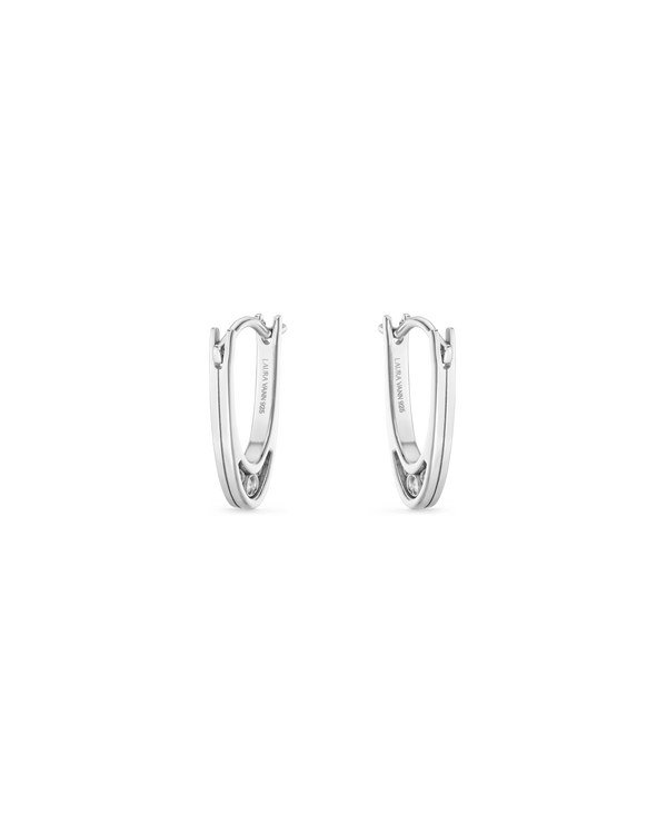 Curtains Silver Hoop Earrings