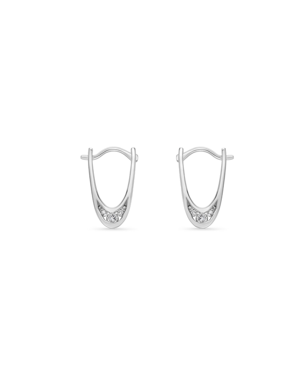 Curtains Silver Hoop Earrings