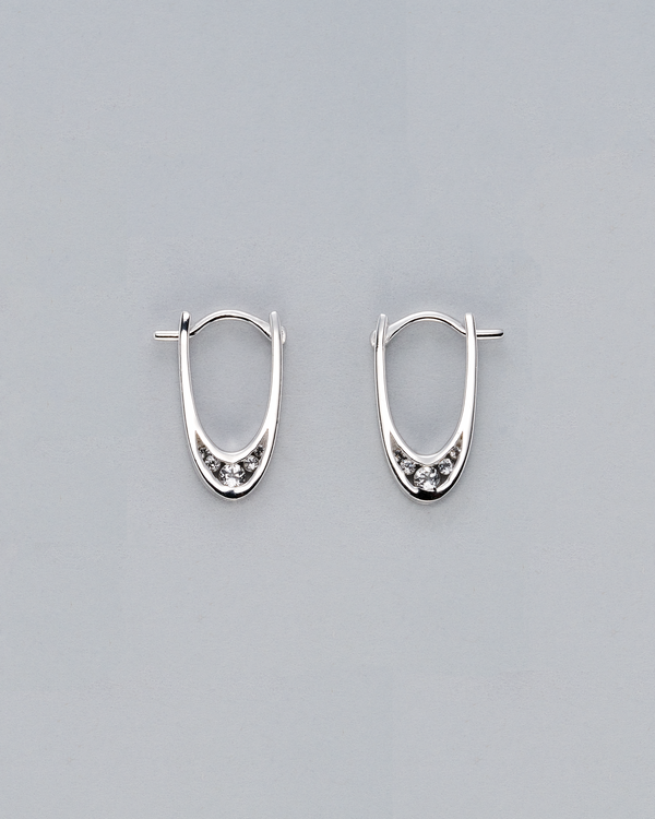 Curtains Silver Hoop Earrings