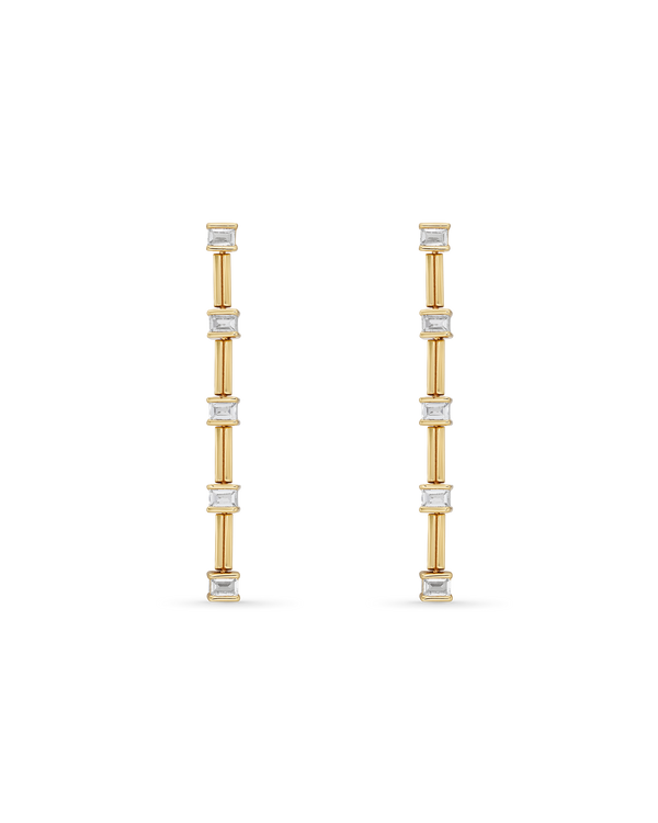 Grid Gold Drop Earrings