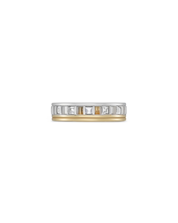Grid Mixed Metal Ring