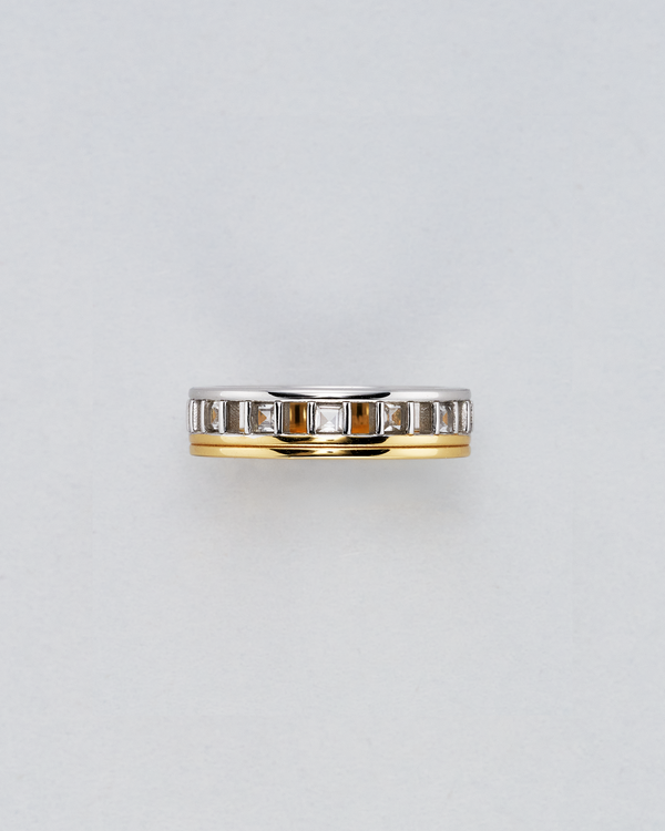 Grid Mixed Metal Ring