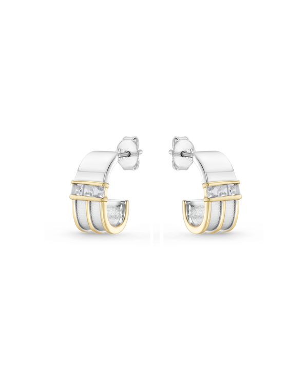 Box Office Mixed Metal Hoop Earrings