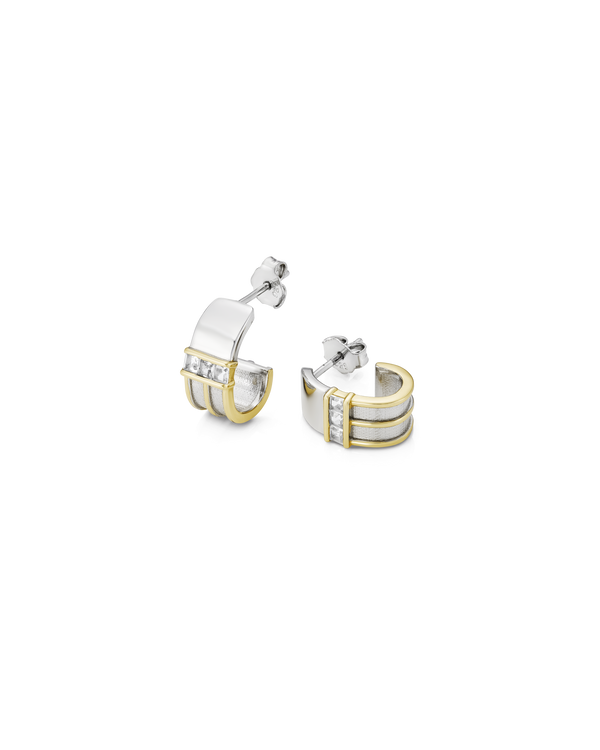 Box Office Mixed Metal Hoop Earrings