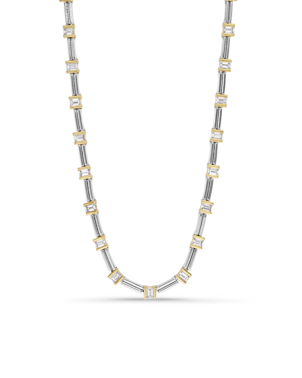 Grid Mixed Metal Necklace
