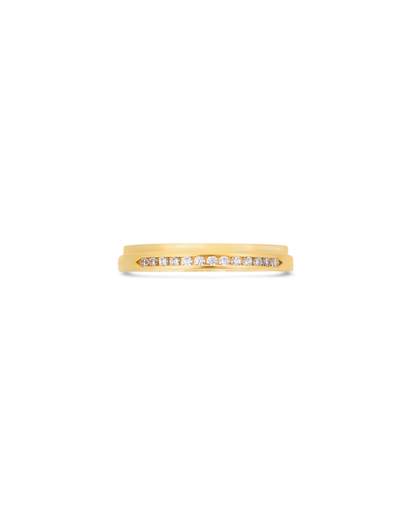 Pillar natural diamond ring in yellow gold