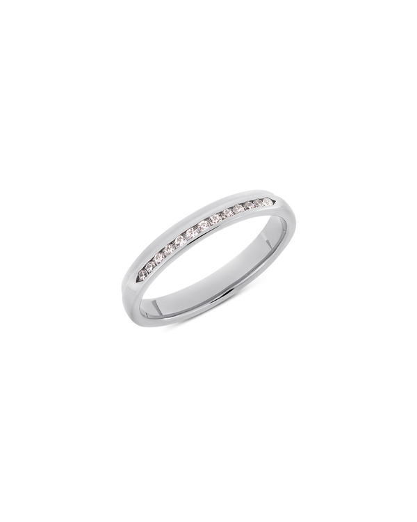 Pillar natural diamond ring in white gold