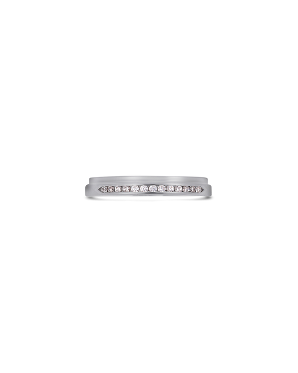 Pillar natural diamond ring in white gold