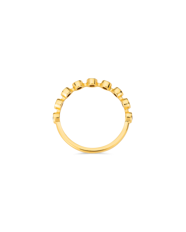 Bezel natural diamond ring in yellow gold
