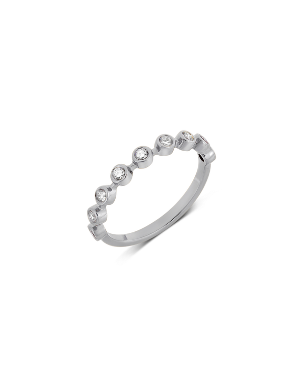 Bezel natural diamond ring in white gold