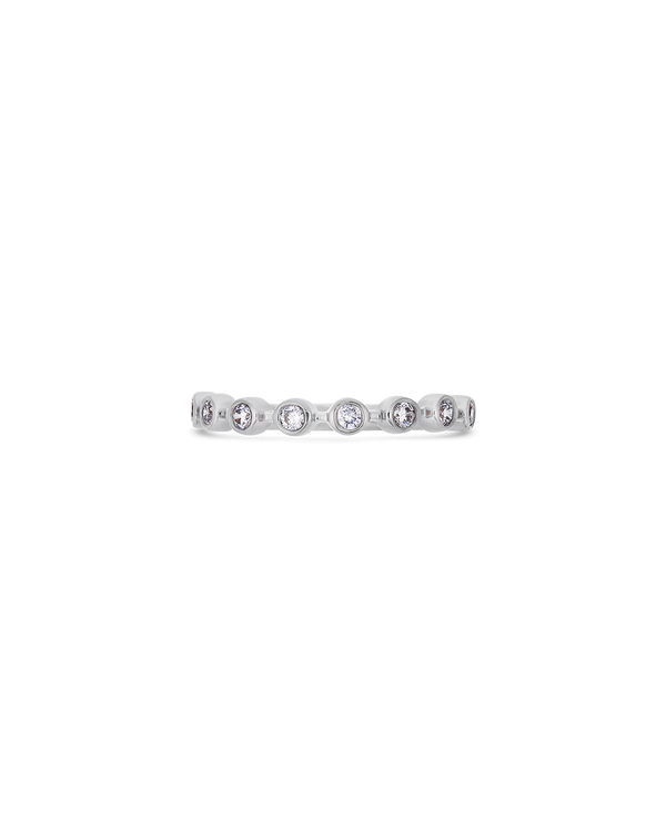 Bezel natural diamond ring in white gold