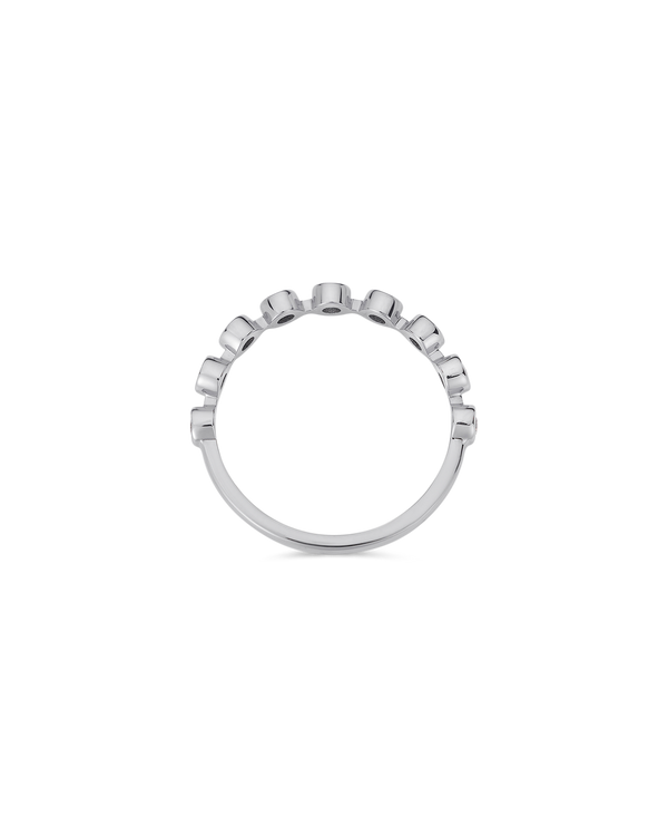 Bezel natural diamond ring in white gold