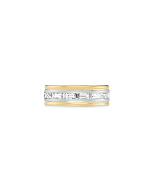 Two Tone Baguette Cut Chunky Band